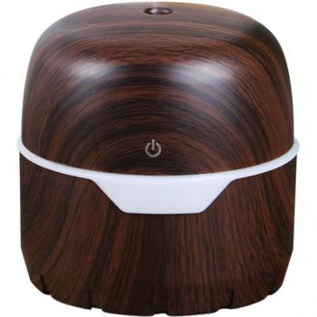 Moon-Shaped 300ml Essential Oil Diffuser with Wood Grain Finish