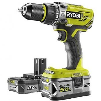 Ryobi 18V OnePlus Drill con Packs Li‑Ion 2.0Ah/5.0Ah y Cargador Express