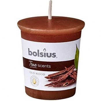 Bolsius Duftkerze Nachfüllung für Kerzenhalter, True Scents Oud Wood, 5 cm / Ø 4.5 cm