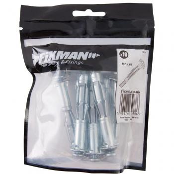 65mm M6 Hollow Wall Anchors – 10-Unit Bundle