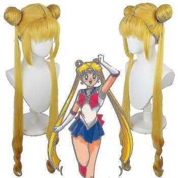 Costume Sailor Moon Femme – Perruque Longue en Métal Doré