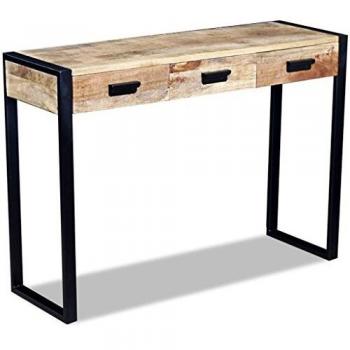 VidaXL Mangoholz Konsolentisch mit 3 Schubladen, 110x35x78 cm