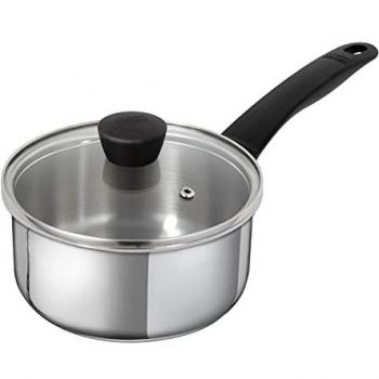 Kuhn Rikon Classic Induction Safe Stainless Steel Saucepan with Glass Lid, 16cm/1.5L
