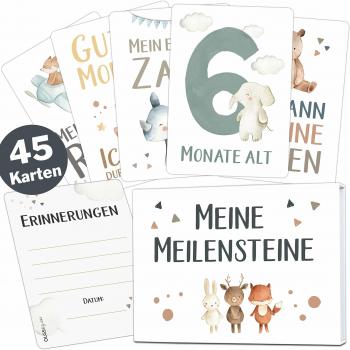Baby Meilensteinkarten Lino Set für Jungen und Mädchen