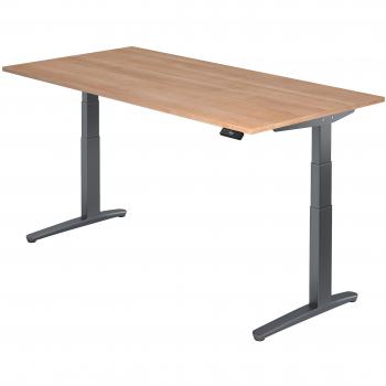 Sitz-Steh-Schreibtisch elektrisch 200x100cm Nussbaum Graphit