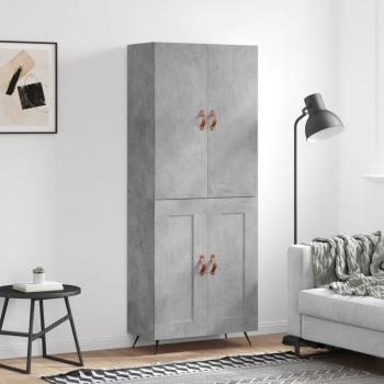 VidaXL Aparador alto madera contrachapada gris hormigón 69,5x34x180 cm