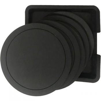 Round Black Silicone Coaster Set