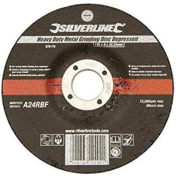 Silverline 275173 Premium Grinding Wheel – 125 × 6 × 22.23 mm