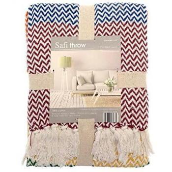 Country Club Safi Fringed Cotton Throw – 127x152cm