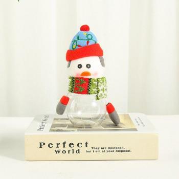 Transparante kerstzak voor kindersnoepjes met sneeuwpop