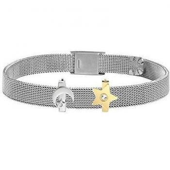 Gioiello da polso Morellato con design SENSAZIONI, in acciaio e cristalli, PVD oro rosa, modello SAJT76