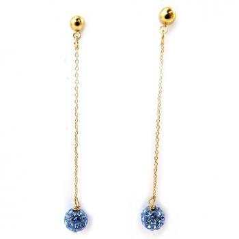 Boucles Sissi Bleu en Or Plaqué
