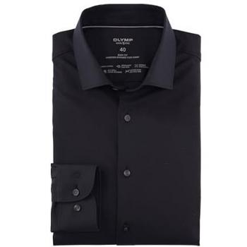 OLYMP Level Five Slim Fit Businesshemd, Stretch-Anteil, Größe 40, Schwarz