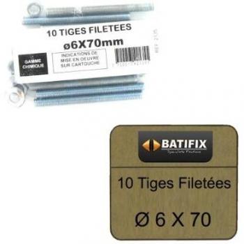 Barre filettate M6 6 x 70mm Confezione 10