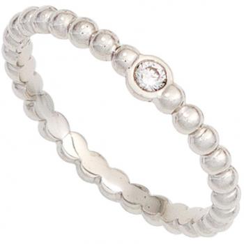 JOBO Platinring Damen 950 1 Diamant Brillant 0,05ct. Größe 52