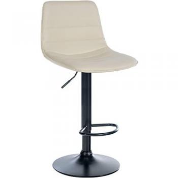 Höhenverstellbarer Barhocker Lex aus Kunstleder in Schwarz Creme