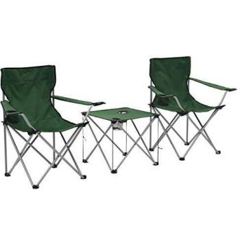 Grüner Outdoor‑Set: Klapptisch & 3 Stühle