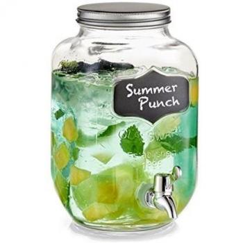 Glas Getränkespender 3,8l mit Metalldeckel