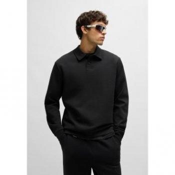 Tee largo Boss Plisy estilo casual negro (XXL)