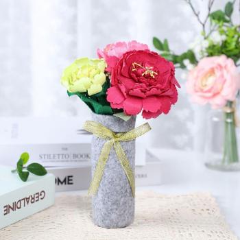 Ensemble de sacs en tissu non tissé, pré-coupés, avec vase, 6 modèles de simulation florale