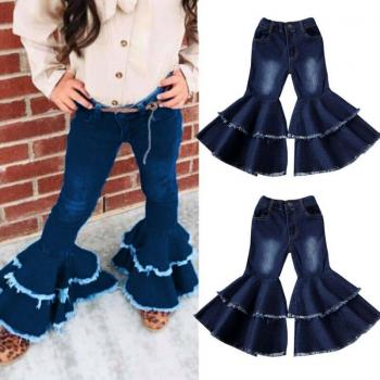 Jeans de Mezclilla Pequeño con Estilo Acampanado
