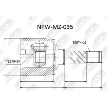 Kit de joints de cardan NTY NPW-MZ-035 pour arbre de transmission