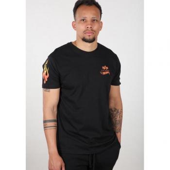 Alpha Industries Flame Print Hot Wheels Black T-Shirt