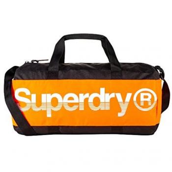 Superdry Montana Barrel Borsa a Mano Uomo Nero (Black/Orange/White)