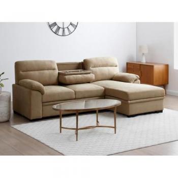 Angle droit convertible canapé beige ULENIO