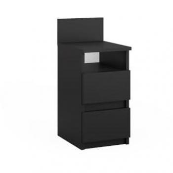 Vicco Comodino letto nero 25x59 cm 2 cassetti