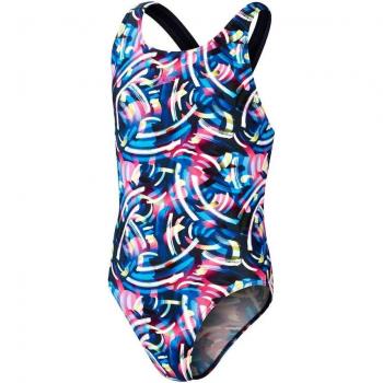 Speedo Leaderback Print Fullcolor Nero Azzurro Bambina