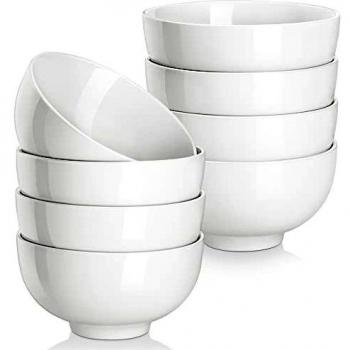 MALACASA Series Regular Porcelain Serving Bowl Set, White, 8-Piece