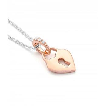 Colgante Secrecy Mujer 42 cm – Oro 18 K y Plata 925, Doble Reflejo