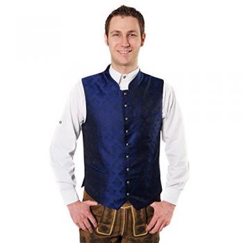 Edelnice Trachten Weste Konstantin Royalblau mit traditioneller Musterung