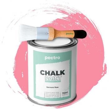 Pittura a Gesso Rosa Armonico 750 ml con Pennello in Legno – Finitura Opaca PECTRO