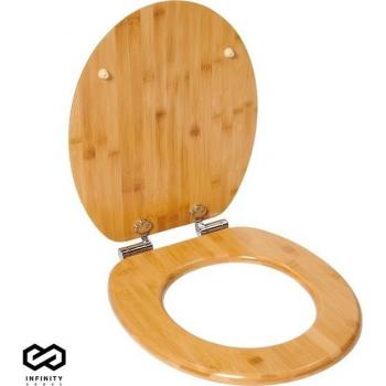 Toilet Seat Bambou Infinity Goods – Assise + Capot – Fermeture Silencieuse – Charnière Acier 304 – Kit Fixation Prêt à Installer