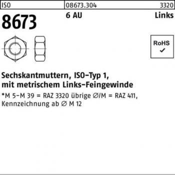 Sechskantmutter ISO-Typ 1 M22x1,5 links