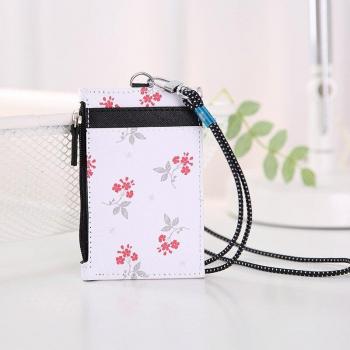 Stylish Floral PU Leather ID Wallet with Lanyard