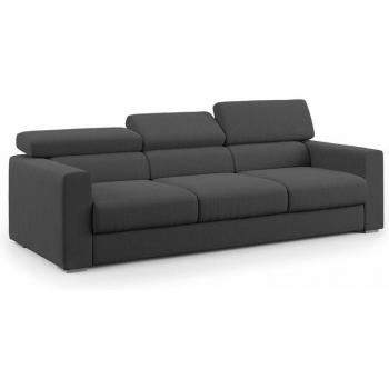 Dylan Divano 3 Sedute Cassettone Estrattile, Tessuto Simil Cotone T13 Antracite 240 cm