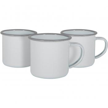 Grey White Enamel Espresso Cups