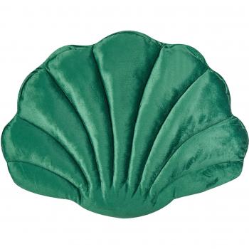 Scallop Throw Pillow Emerald Green Velvet