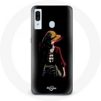 Protection d’écran Samsung A20 One Piece Luffy noir souple – Maniacase