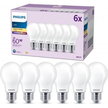 Philips LED Classic 60W E27 Warmweiß 806lm matt 6er Pack
