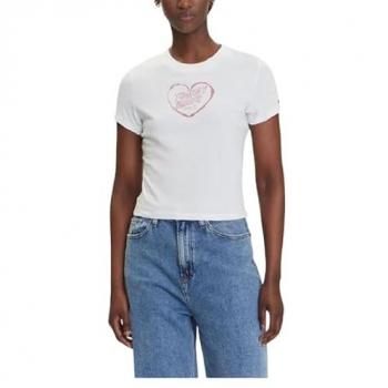 T-shirt à Imprimé Coeur Tommy Jeans Blanc