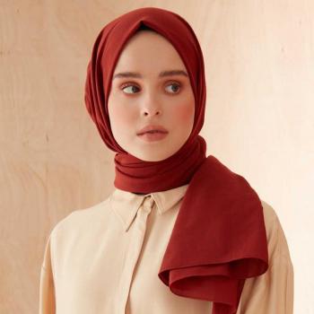 ShantuQ Anka Telo di Cotone Șal Rosso Claret 85x190 Bordo