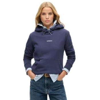 Superdry Damen Hoodie – einfarbig, schlichtes Design, Blau, Größe M