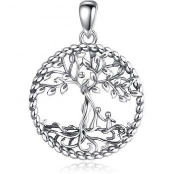 EUDORA 925 Silver Tree of Life Necklace with Baby Pendants