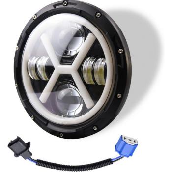 Faro LED 7 para motocicleta y Jeep con luz diurna