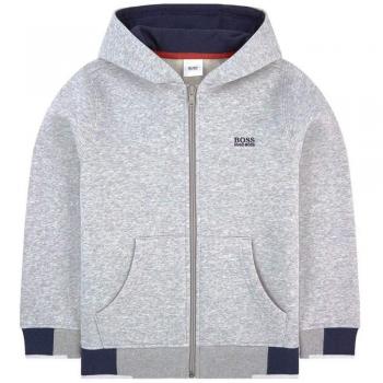 Hugo BOSS Kids Hoodie grau – 10 Jahre, Logo‑Design