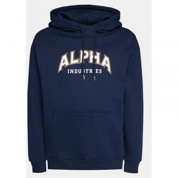 Felpa con Cappuccio Alpha Industries College Blu Navy XL
